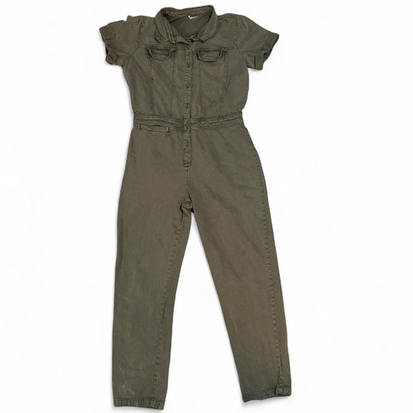YFB Young, Fabulous & Broke Olive Green Denim Jumpsuit - Picture 2 of 6